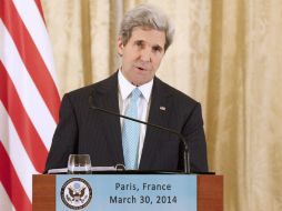 John Kerry ofrece una conferencia de prensa luego de su reunión con su homólogo ruso Serguéi Lavrov. EFE /