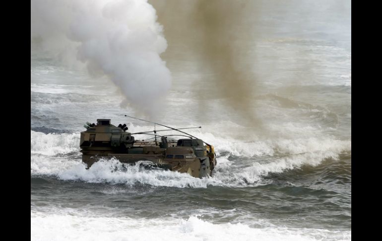 Corea del Norte indica que realizará maniobras con disparos reales cerca de la frontera marítima con el Sur. EFE /