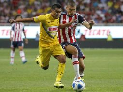 Jorge Enríquez tuvo una opción clara de gol para descontar ante el América, pero su remate fue como cuando entrena en Verde Valle. EFE /