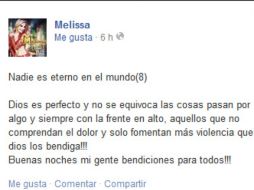 La cantante manda bendiciones a quienes no comprenden el dolor y sólo fomentan más violencia. ESPECIAL /