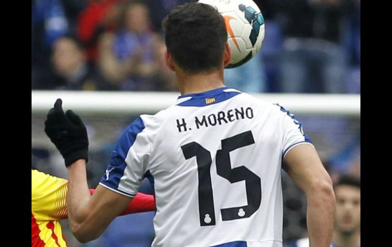 Moreno tuvo que abandonar el derbi catalán por esta lesión. EFE /