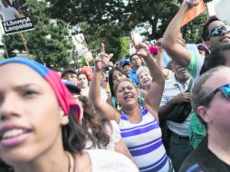 ''Liberen a Leopoldo'', cientos de opositores marcharon en Caracas. En varios puntos hubo enfrentamientos entre manifestantes y policía EFE /