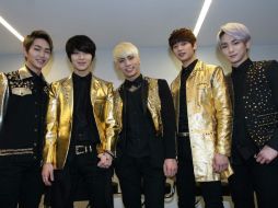 SHINee durante la rueda de prensa anterior al concierto. SUN /