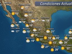 Para la Mesa del Norte se prevé ambiente despejado con aumento de nubosidad por la tarde. FOTO: SMN. ESPECIAL /