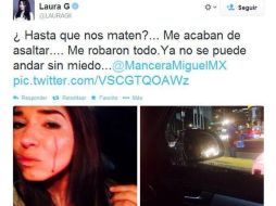 Aunque en el twitter Laura borró este primer post, en Facebook aún se puede leer el mismo mensaje. ESPECIAL /
