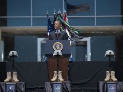 Barack Obama ofrece un discurso durante la ceremonia. AFP /