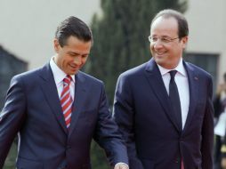 François Hollande reconoce la labor del Presidente Peña Nieto y los acuerdos bilaterales alcanzados. AFP /