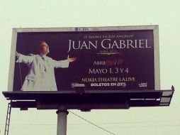 El cantante anunció en Twitter el cambio de fechas. Foto: @JuanGabriel_. ESPECIAL /