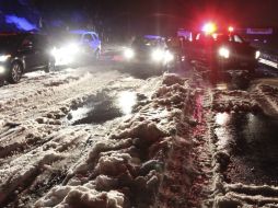 La Policía Federal informa que durante el transcurso del día se mantuvieron las labores de limpieza por el deshielo del granizo. EFE /