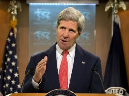 John Kerry ofrece una conferencia de prensa sobre la situación entre Ucrania y Rusia. AP /