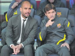 Hasta anoche Guardiola no había hablado sobre la muerte de Tito Vilanova, a quien Pep dedicó el premio de la FIFA a Mejor Técnico. AFP /