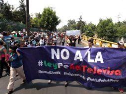 La Cadena Humana fue encabezada por el Frente Popular por la Comunicación Democrática. SUN /