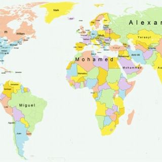 Crean mapa de los nombres más comunes en el mundo