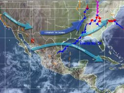 El frente frío 54 afectará principalmente a Veracruz, Oaxaca, Campeche, Tabasco y Chiapas. TOMADA DE smn.conagua.gob.mx  /