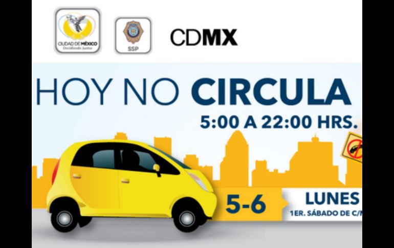 No podrán circular los vehículos con engomado color amarillo y terminación de placas en 5 y 6. ESPECIAL /