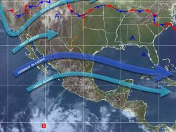 El meteoro se encuentra a 910 kilómetros al sur de Manzanillo, Colima. TOMADA DE smn.cna.gob.mx  /