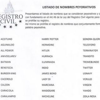 Sonora desecha prohibición de registro de nombres despectivos