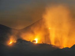 En el combate a los diversos incendios participan más de dos mil 600 bomberos de diversas agencias. EFE /