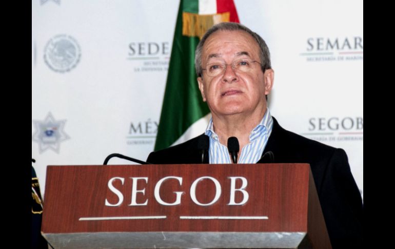 Monte Alejandro Rubido da la información de la detención en conferencia de prensa. ARCHIVO /