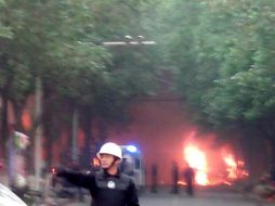 La policía acordona la zona donde se registraron las explosiones. TOMADA DE @gfkjdx  /