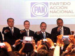 Gustavo Madero y Ricardo Anaya rinden protesta como líder nacional del PAN y secretario general del partido. SUN /