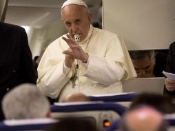 El papa Francisco concedió una conferencia de prensa en el avión de regreso de Jerusalén. EFE /