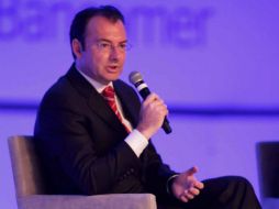 El secretario de Hacienda, Luis Videgaray, participa este martes en la Reunión Nacional de Consejeros Bancomer 2014. SUN /