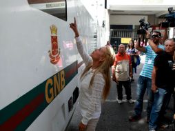 La esposa de Leopoldo López, Lilian Tintori, llega a la Corte. AFP /