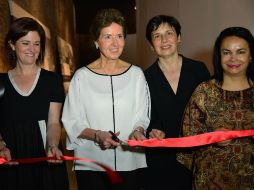 La directora del INBA, María Cristina García Cepeda, inaugura el pabellón en la 14 Bienal de Arquitectura en Venecia. NTX /