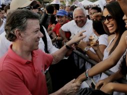 El actual presidente Juan Manuel Santos se encuentra de gira de su campaña reeleccionista. EFE /