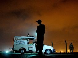 Los Rangers aseguran el lugar y se encargarán de garantizar la seguridad de los pasajeros. EFE /
