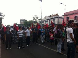 Estudiantes de diferentes universidades y distintas organizaciones sociales participan en la movilización. TOMADA DE @shantal_rg  /