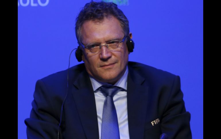 Valcke dio declaraciones al término del 64o. Congreso de la FIFA en Sao Paulo. AP /