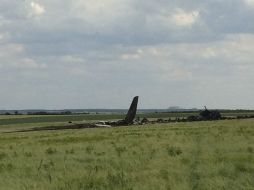 Restos del Il-76 derribado por la artillería de los militantes prorrusos. AP /