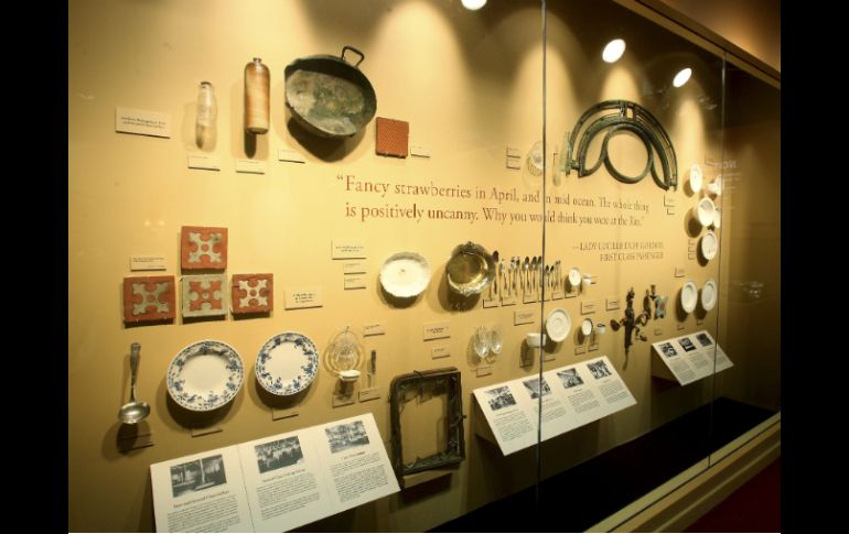 La exhibición recopila 140 objetos rescatados del transatlántico 27 de los pasajeros eran belgas. EFE /