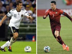 Miroslav Klose (i) y Cristiano Ronaldo, los hombres récord de Alemania y Portugal respectivamente. AP /