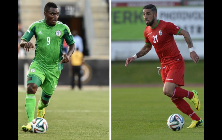 Emenike (i) y Dejagah, los futbolistas más destacados de Nigeria e Irán, respectivamente. AP /