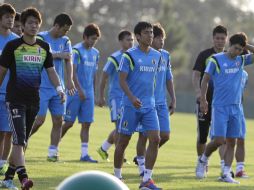 La Selección japonesa durante una sesión de entrenamiento. AP /