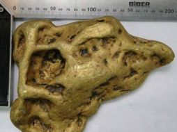 Según los trabajadores del yacimiento, las pepitas de ese tamaño suelen estar acompañadas de otras similares. ESPECIAL /