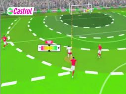 La imágene es parte del video que explica cómo la cancha es dividida en zonas, que otorgan un valor distinto para los jugadores. ESPECIAL /