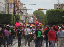 La comunidad Lésbico Gay Transexual Bisexual, dieron una muestra de la diversidad humana de la ciudad.  /