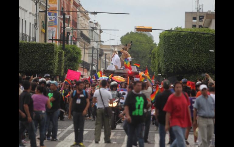La comunidad Lésbico Gay Transexual Bisexual, dieron una muestra de la diversidad humana de la ciudad.  /