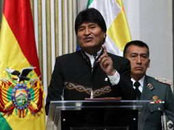 Evo Morales, presente en el informe de la UNODC, se comprometió a seguir trabajando en la reducción de cocales. EFE /