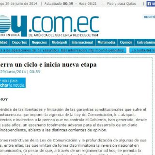 Diario ecuatoriano suspende su edición impresa