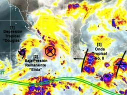 El SMN informa que la onda tropical ocho se expande del suroeste del Golfo de México al Istmo de Tehuantepec. TOMADA DE smn.cna.gob.mx  /