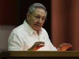 Raúl Castro durante el cierre del tercer período ordinario de sesiones de la octava legislatura. AP /