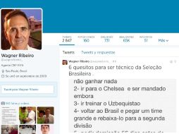 El agente del futbolista publicó en su Twitter una nota titulada 'Seis requisitos para ser técnico de la Selección Brasileña'. ESPECIAL /