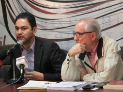 Víctor Manuel Sánchez Orozco y Guillermo Martínez Mora, en rueda de prensa. ESPECIAL /