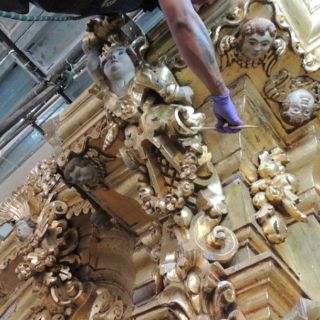 Restauran el retablo de Nuestra Señora del Rosario