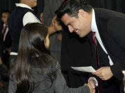 El gobernador, Aristóteles Sandoval pidió a los menores mantener el buen nivel académico. ESPECIAL /